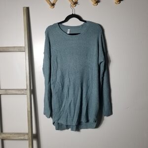 NWOT ZENANA PREMIUM WOMEN'S TUNIC BLUE SWEATER SIZE 2X